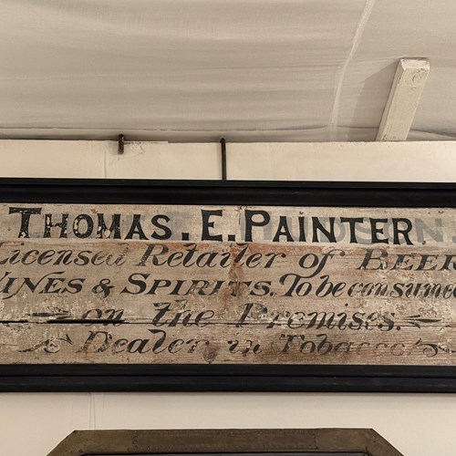 C1930 A Fun Painted Shop Sign On Wood - Original Paint