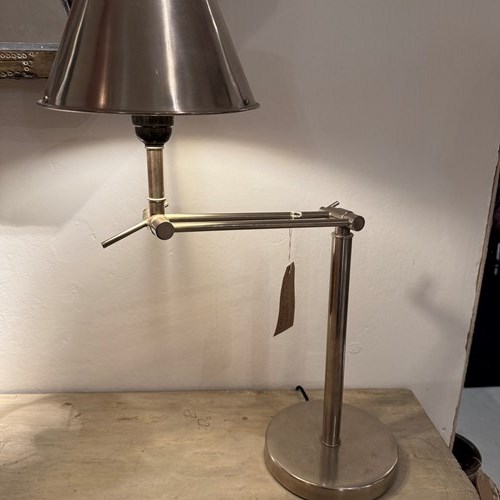 C1970 A Stylish French Nickel Plated Adjustable Table Reading Lamp
