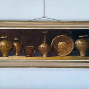 C1970 A Still Life Mixed Media Sign...