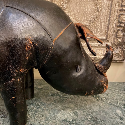 C1950s A Leather Rhino Stool - By Dimitro Omersa