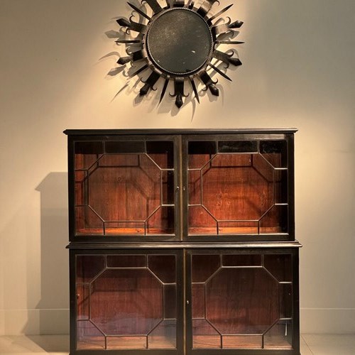 C1880 An English Ebonised Astragal Glazed Cabinet Bookcase