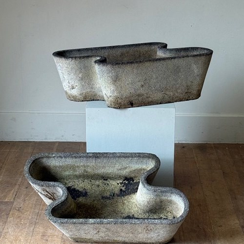 C1950 A Pair Of Jean Royere Inspired French Concrete Planters