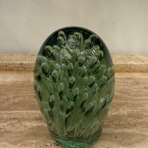 C1880 A Large London Green Glass Paperweight