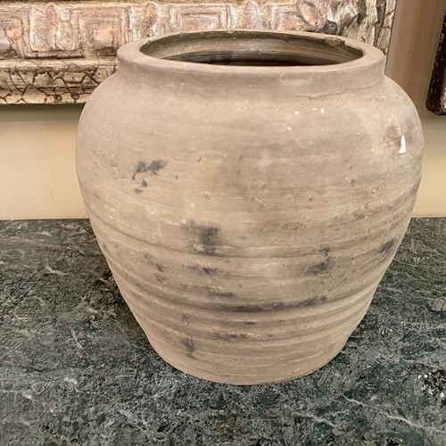 C1860 A Chinese Grey Clay Pot.