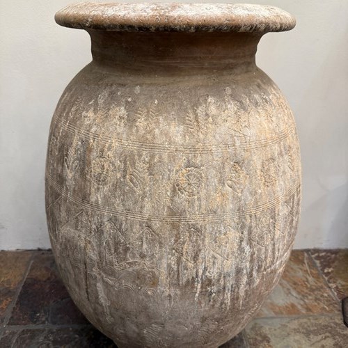 C1780 A Terracotta Storage Pot From Central Asia - Great Patina!