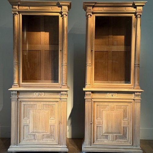 C1840 A Pair Of French Walnut Neoclassical Style Bookcases