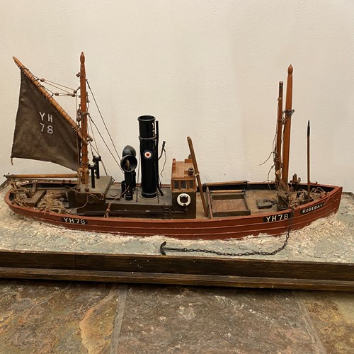 C1930 An English Scratch Built Model Steam Trawler Boat