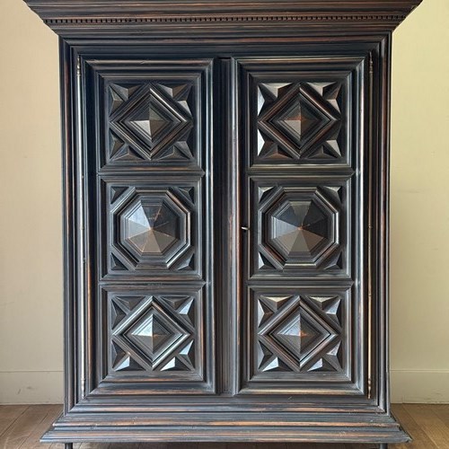 C1670 A Wonderful French Geometric 2 Door Armoire 