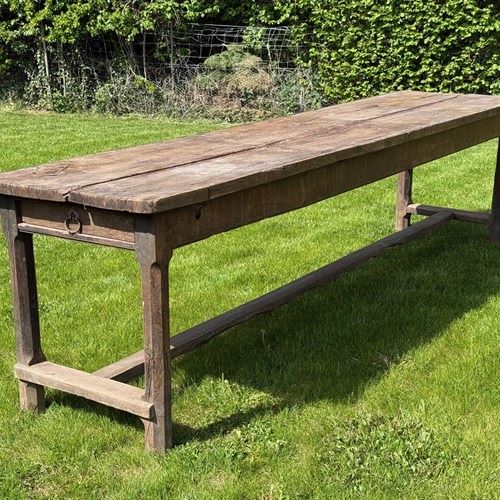 C1760 A Wonderful French Gnarley Oak Chateau Kitchen Table