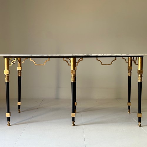 C1960 An Elegant French Gilt Iron & Marble Console Table