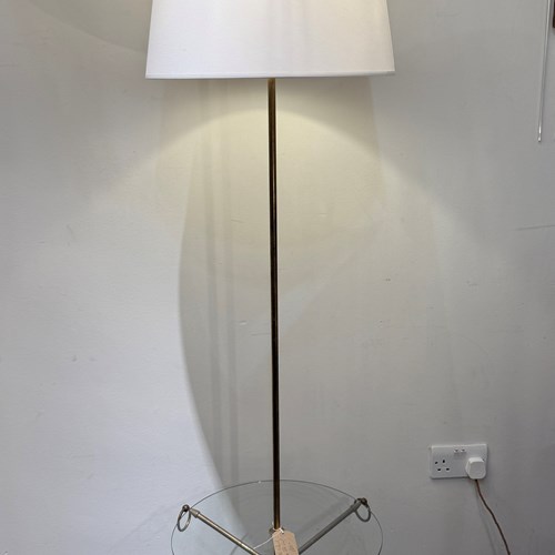 C1960 A Stylish French Brass Floor Table Lamp
