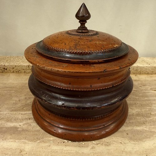 C1850 A Dutch Wooden Tobacco Jar