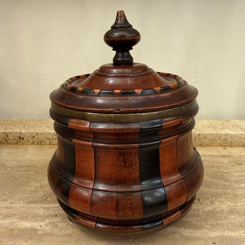 C1800 A Dutch Wooden Tobacco Jar
