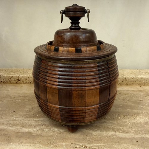 C1800 A Dutch Wooden Tobacco Jar