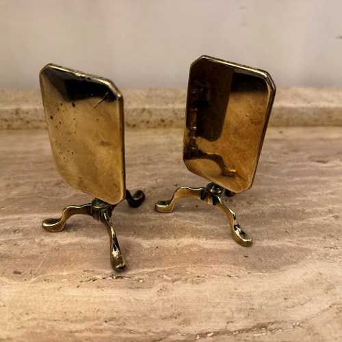C1880 A Pair Of English Brass Miniature Table Candle Reflectors