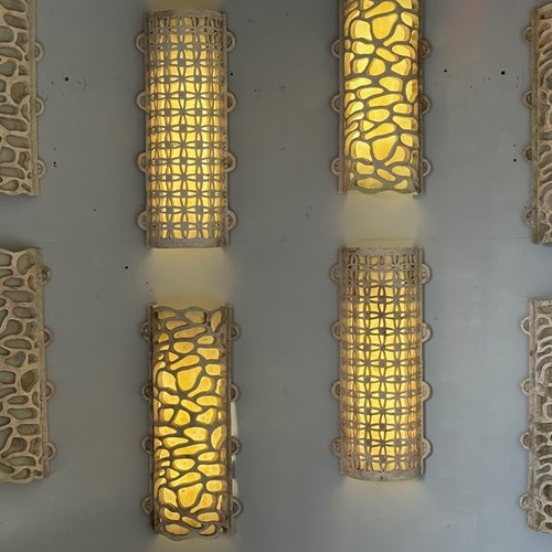C1970 A Pair Of Italian Composite & Fibreglass Wall Lights