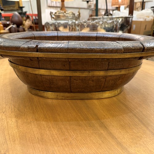 C1880 A French Brass Bound Bowl 
