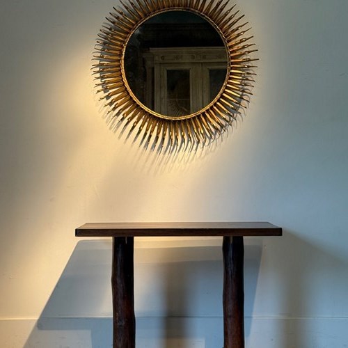 C1950 A Midcentury Rustic Spanish Console In Mixed Solid Woods