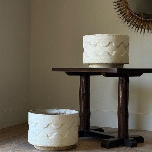 C1960 An Unusual Pair Of Spanish Mid Century Concrete Planters