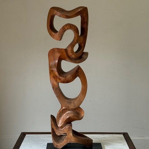 C1960 A French Large Elm Carved Wooden Sculpture