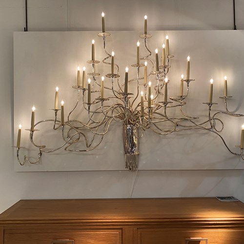C1960 A Fantastic Italian Silver Plated Feature Wall Light