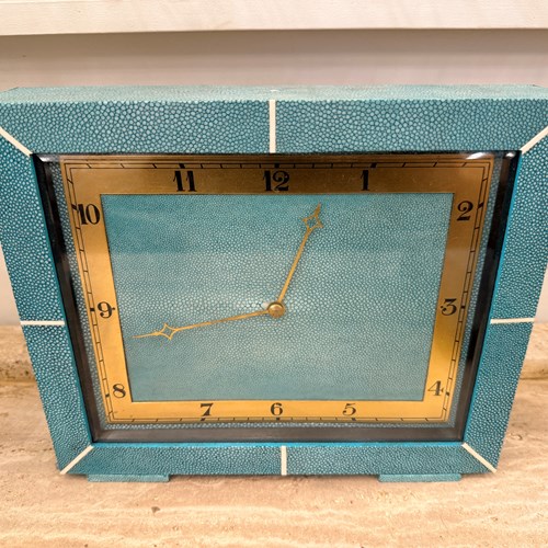 C1930 A Rare French Shagreen Mantle Piece Clock