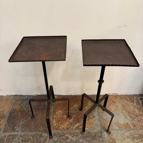 C1960 A Matched Pair Of Spanish Martini Tables - Brown/Oxblood