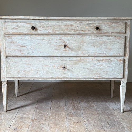 C1770 A Charming Painted Italian 3 Drawer Commode