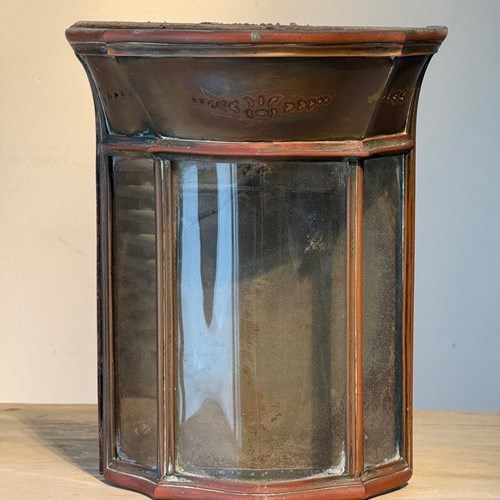 C1900 A Single English Queen Anne Style Brass Wall Lantern