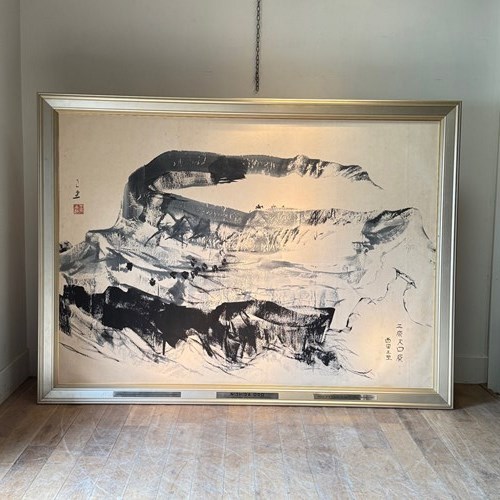 1977 Nishida Odo A Painting Of A Volcano For Banco Bilbao