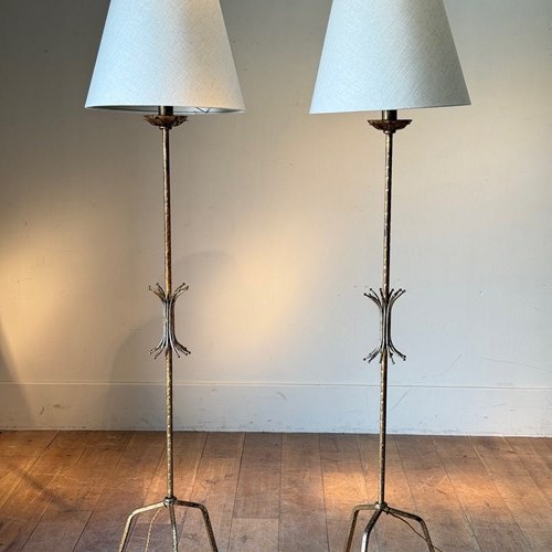 C1950/60 A Pair Of Spanish Gilt Iron Floor Lamps