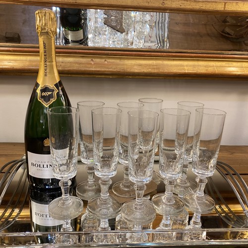 C1920 A Set of 9 French Champagne Flutes