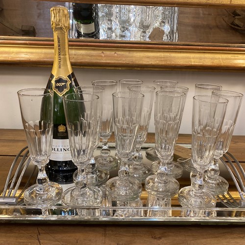 C1890 A Set of 13 French Champagne Flutes