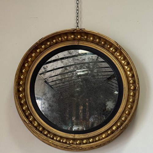C1820 A Huge English Gilt Mercury Regency Convex Mirror