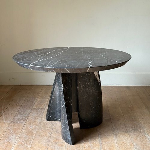 C1970 A Wonderful Black Marble Italian Centre Table Or Gueridon