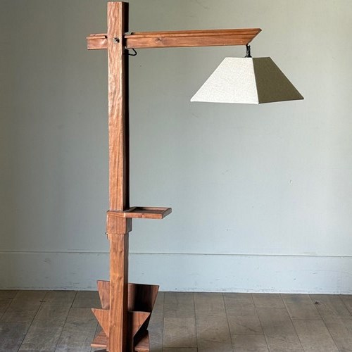 C1950 A Spanish Wooden Reading Lamp / Table / Magazine Rack