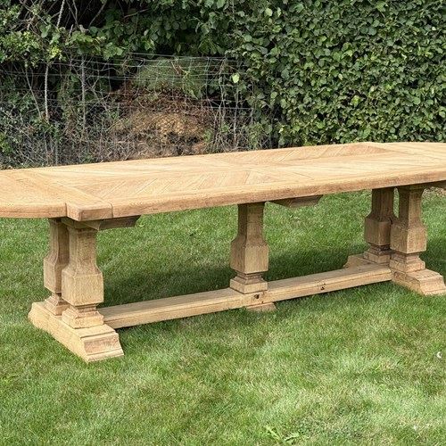 C1950 An Unusual French Oak Henry 2Nd Style Refectory Table