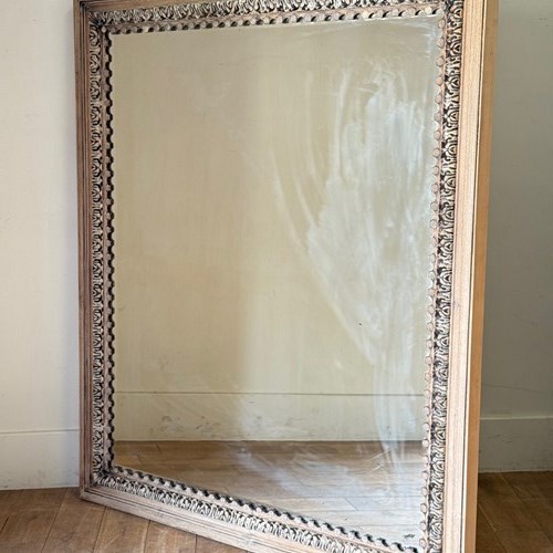 C1890 A Stylish English Oak Framed Bevelled Mirror
