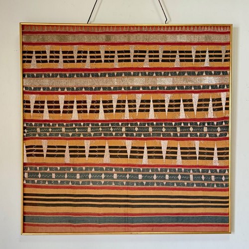 C1970 A Wonderful Framed Indonesian Silk Tapis Vintage Textile