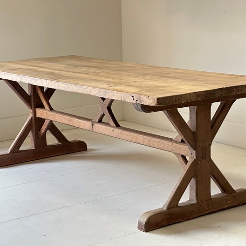 C1870 A Wonderful French X Frame Refectory Table