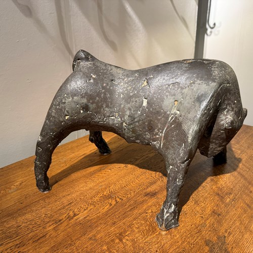 C1950 A Large Italian Bronze Bull Sculpture By Isa Pizzoni