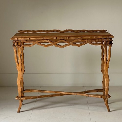 C1950 A Stylish French Faux Bois Console Table