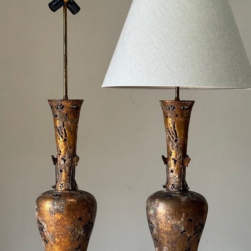 C1960 A Pair Of Spanish Table Lamps In The Chinese Style
