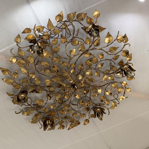 C1960 A Spanish Gilt Iron Twig Ceiling Light
