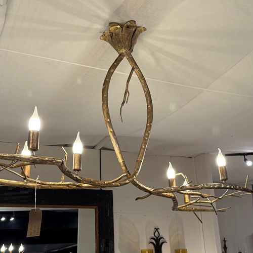 C1960 A Spanish Gilt Iron Twig Chandelier