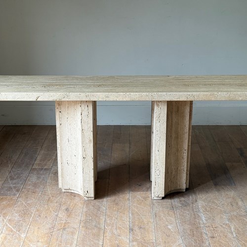C1970 A Stylish German Travertine Stone Console Table