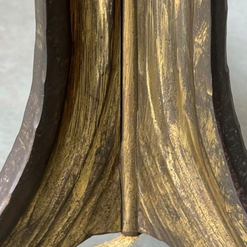 C1950 A German Gilt Bronze Floor Lamp With Custom Shade