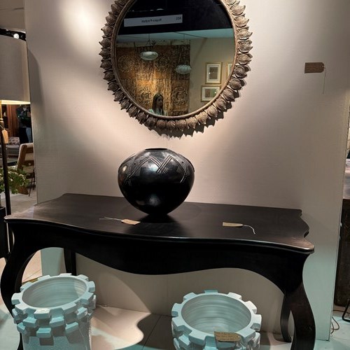 C1950 A French Silvered Leaf Circular Mirror