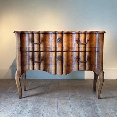 C1900 A Wonderful French Oak Arbalete 2 Drawer Commode