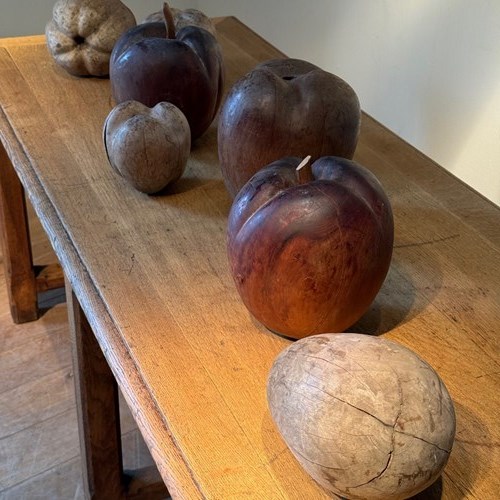 C1920 A Collection Of French Hardwood Carved Melons.